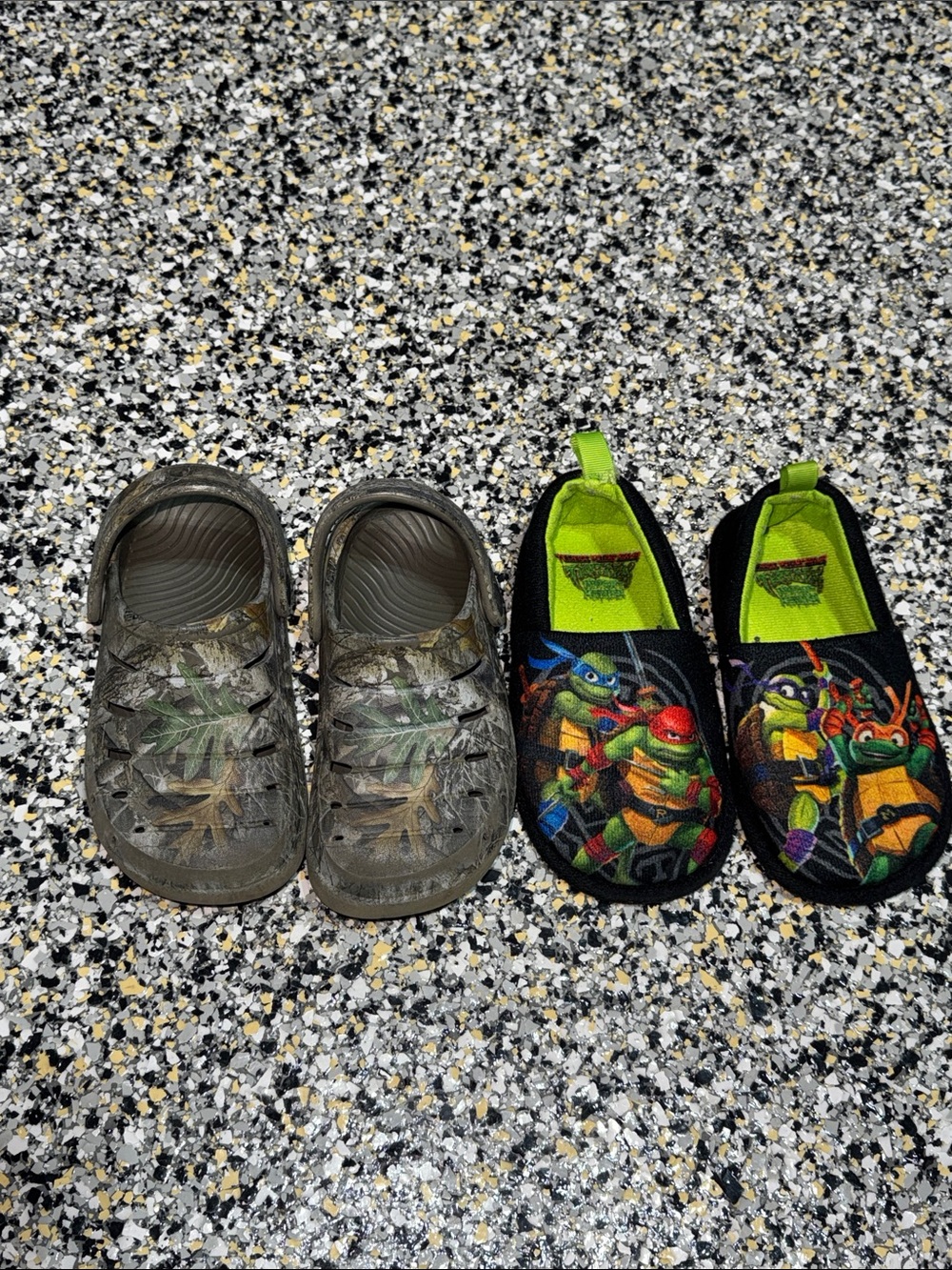Kids Camo clogs and slip on Slippers TMNT